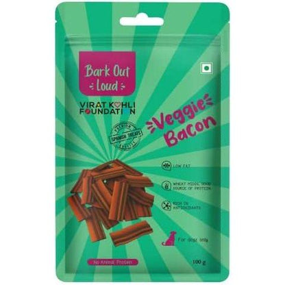 Bark Out Loud by Vivaldis - Veggie Bacon - Veg/Vegan Spanish Treats| Low Fat, High Protein Treats | with Antioxidants for Dogs 100g