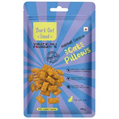 Bark Out Loud by Vivaldis - Cat Pillow Treats |Hairball Control | Added Taurine, Vitamin E for Cats 100g
