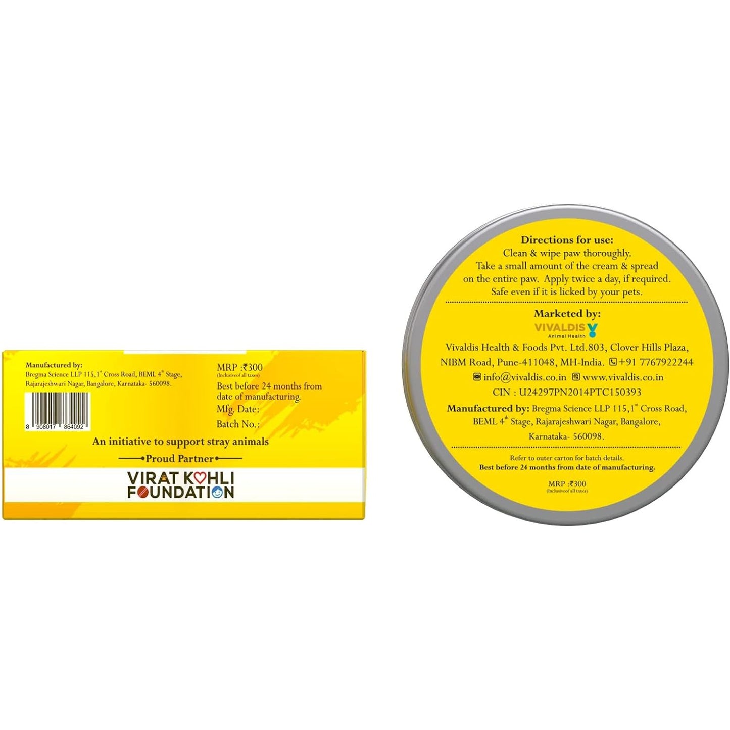 Bark Out Loud by Vivaldis -Natural Beeswax Paw Butter - Moisturizer Infused with Natural Oils for Dogs & Cats - Soothes & Reliefs Dry Cracked, Paws & Elbows – 30gms