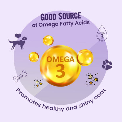 BARK OUT LOUD All Life Stages Coatiez Soft Chews Dog Granule Treats For Shiny Skin And Coat-Enriched With Omega Fatty Acids, Prebiotics, And Rich In Chicken Protein-100Gm