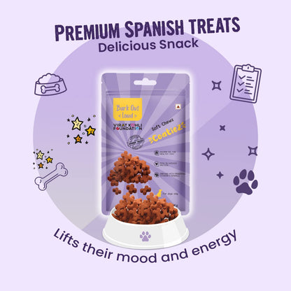 BARK OUT LOUD All Life Stages Coatiez Soft Chews Dog Granule Treats For Shiny Skin And Coat-Enriched With Omega Fatty Acids, Prebiotics, And Rich In Chicken Protein-100Gm