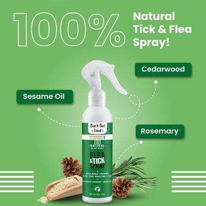 Bark Out Loud by Vivaldis - Natural Tick & Flea Spray for Dogs and Cats, Gentle on Skin, ensures Healthy Coat in Dogs & Cats 200ml