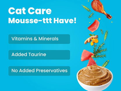 BARK OUT LOUD - Wet Cat Food Gravy, Fresh Tuna & Chicken Mousse with Protein, Salmon Oil, and Omega Goodness, Feast for Adult Cats, Pack of 6 (85g x 6)