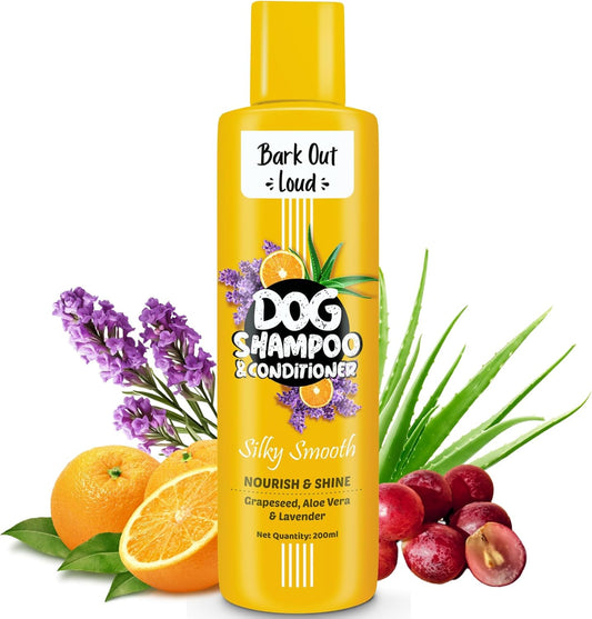 Bark Out Loud by Vivaldis - 2-in-1 Dog Shampoo & Conditioner for Healthy, Shiny Coats (200 ml)