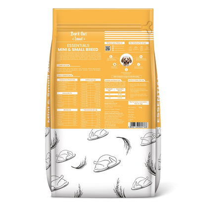 BARK OUT LOUD ESSENTIALS ,Vivaldis - Adult Dry Dog Food, Tailored Nutrition for Mini & Small Breeds, Chicken & Egg Prebiotics, Fish Oil for Immunity (3kg)