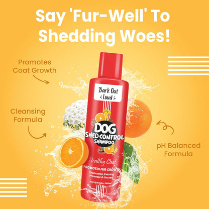 Bark Out Loud by Vivaldis - Dog Shed Control Shampoo for Shed-Free Bliss & Radiant Coat (200 ml)