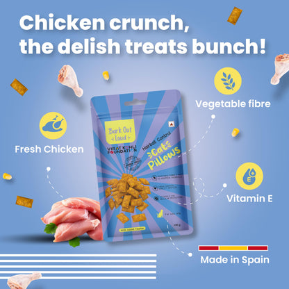 Bark Out Loud by Vivaldis - Cat Pillow Treats |Hairball Control | Added Taurine, Vitamin E for Cats 100g