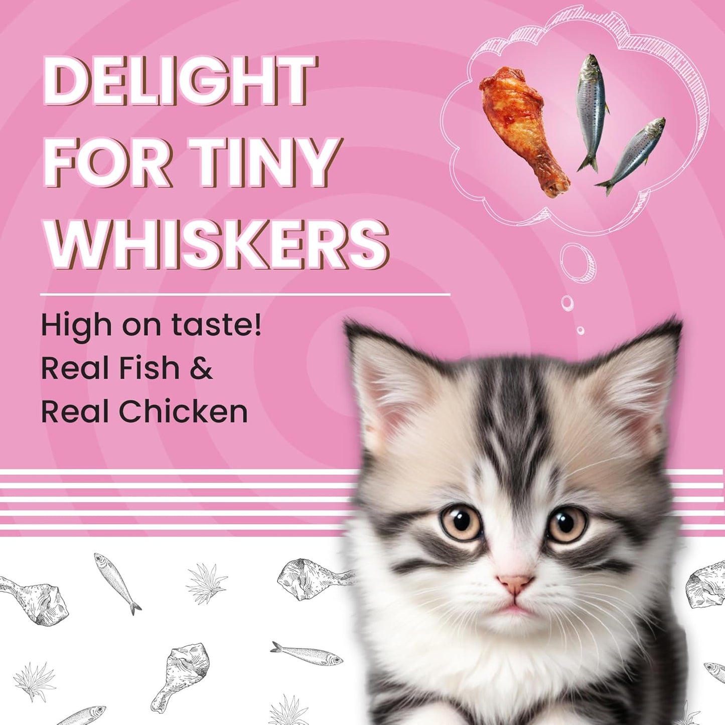 Essentials by Bark Out Loud - Dry Kitten Food, Tailored Nutrition for Kittens, Fish & Chicken Kibbles with Added Taurine (2kg)