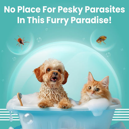 Bark Out Loud by Vivaldis - Tick & flea Shampoo for Dogs & Cats, with Neem & Citronella, kills and repels parasites, itch-relief formula shampoo for cats & dogs - 200ml